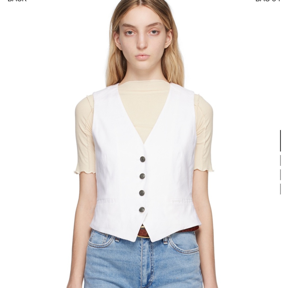 rag & bone White Women's Tailored Button Vest